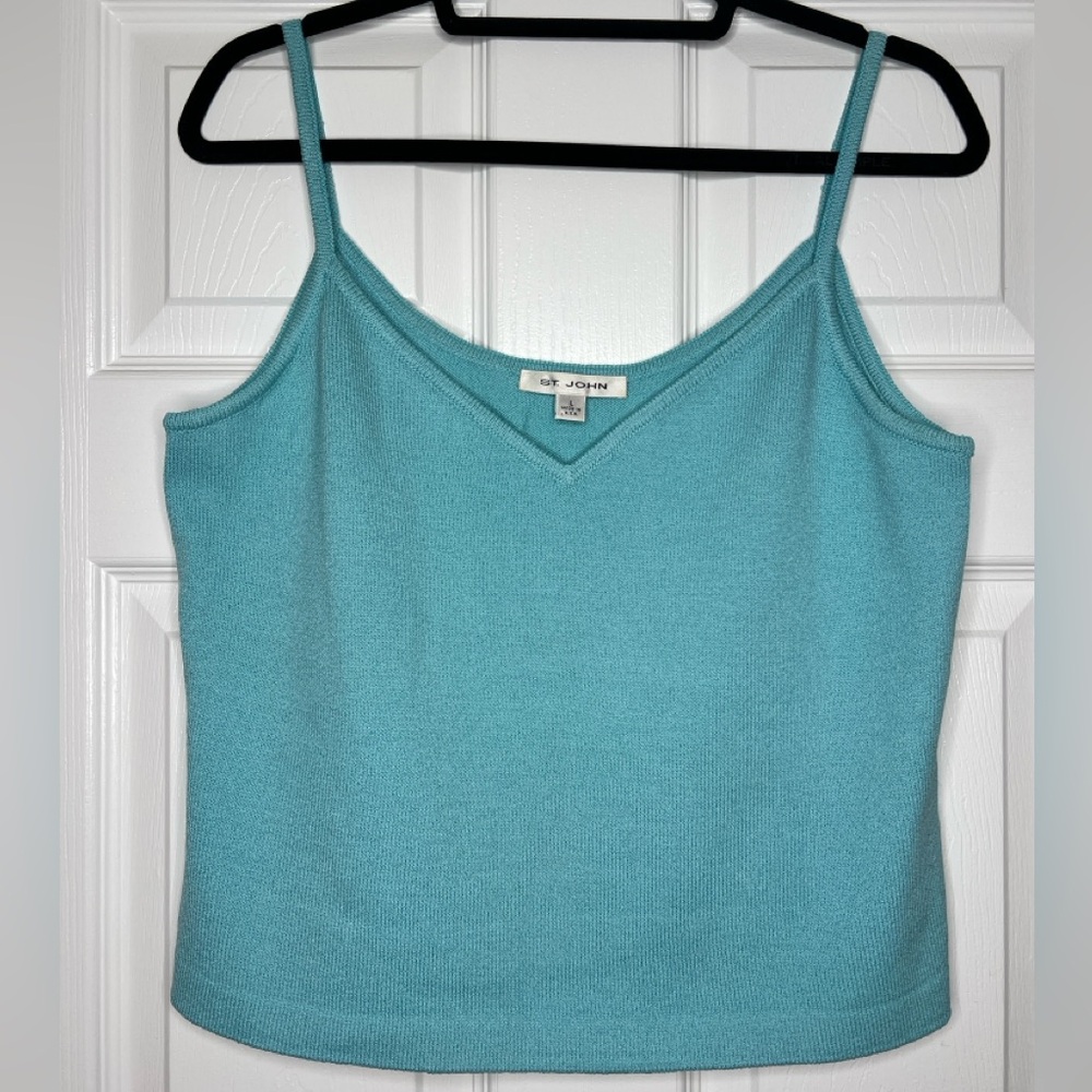St. John Aqua Blue Knit Camisole